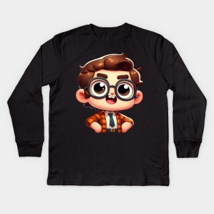 Cute Journalist Kids Long Sleeve T-Shirt